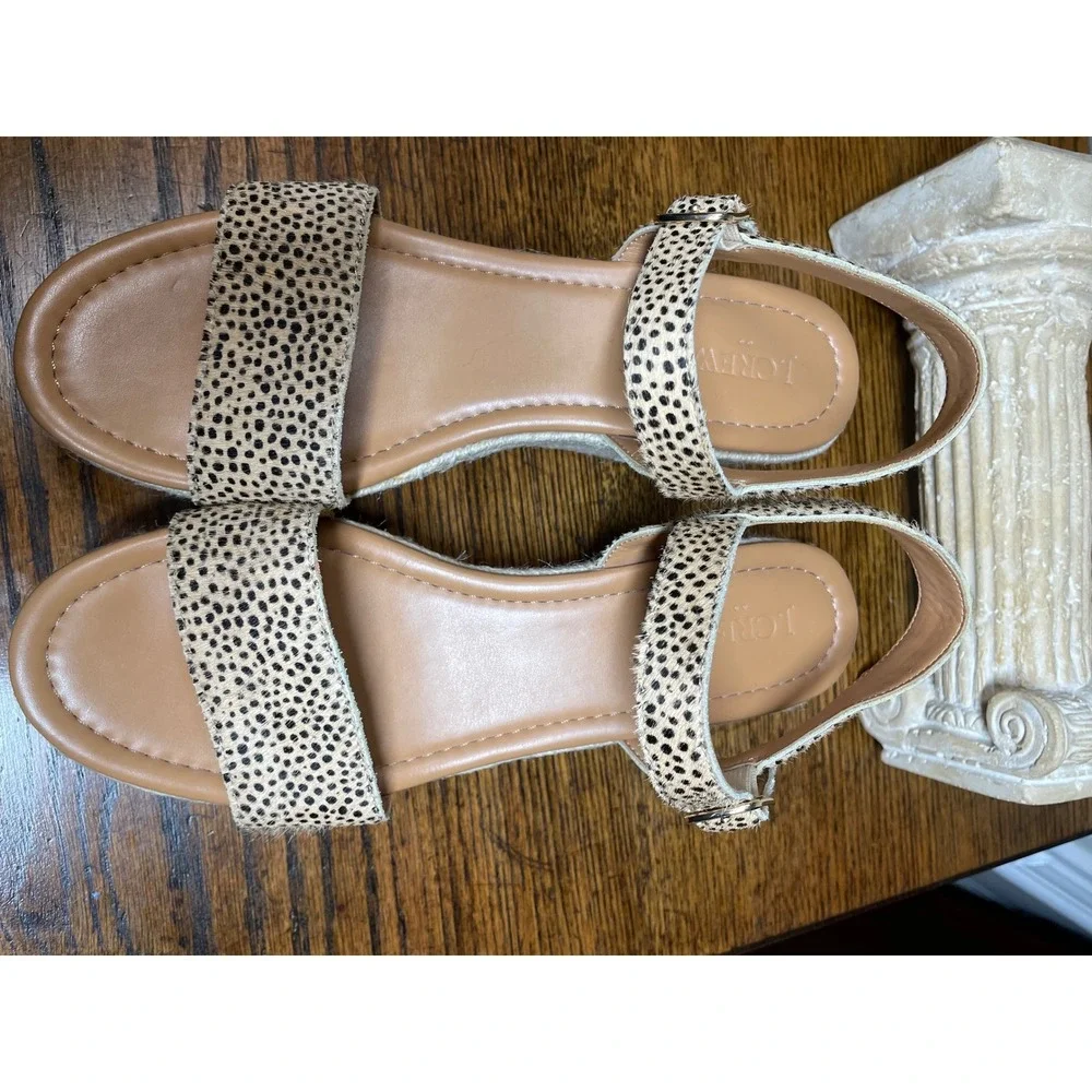 J.Crew Coastal Cowgirl Cheetah Calf Espadrilles Platform Sandals Sz 10 Boho Chic